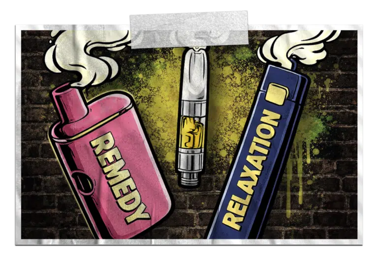 Cannabis vapes and vape cartridges available from RNR Dispensary